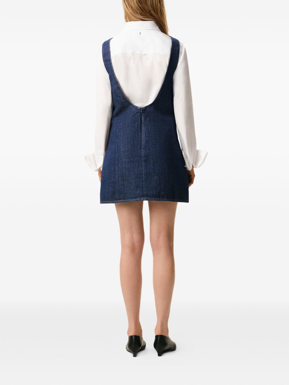 Abito corto in denim blu 