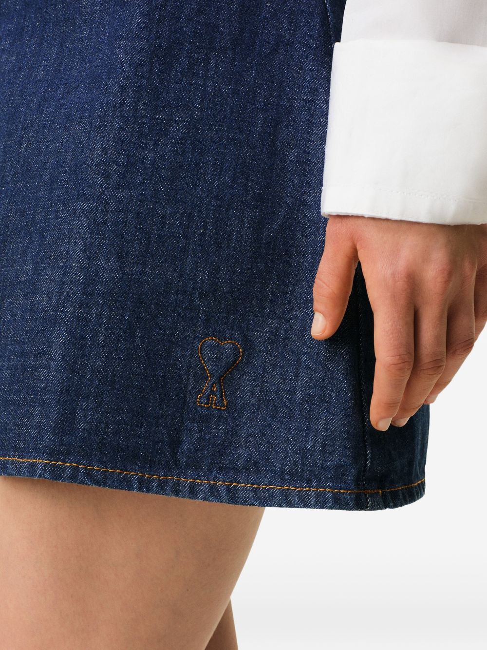 Abito corto in denim blu 