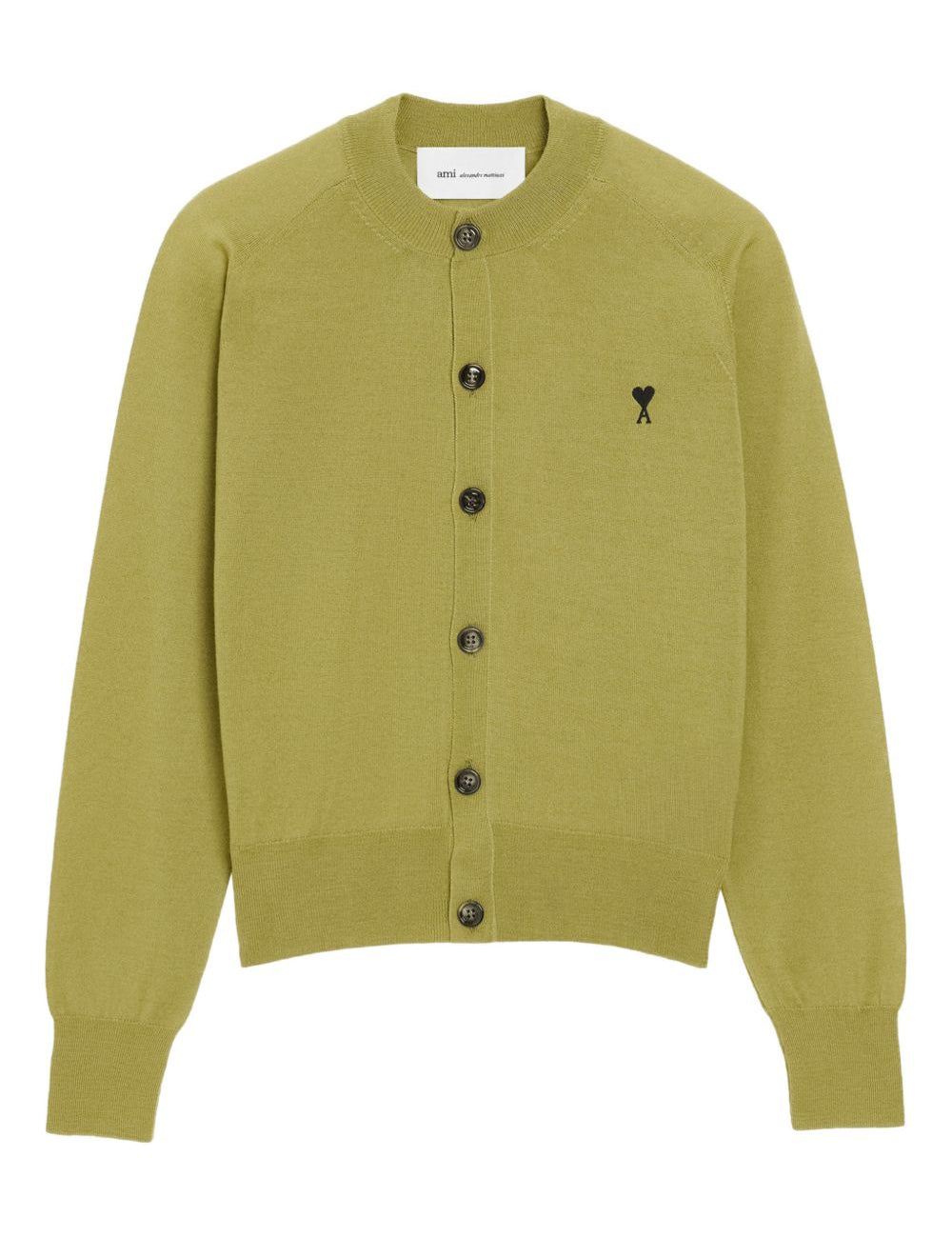 Cardigan Ami de Coeur con ricamo in verde matcha 