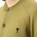 Cardigan Ami de Coeur con ricamo in verde matcha 