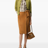 Cardigan Ami de Coeur con ricamo in verde matcha 
