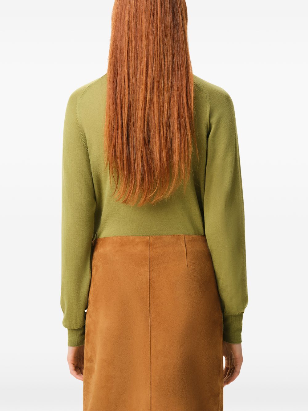 Cardigan Ami de Coeur con ricamo in verde matcha 