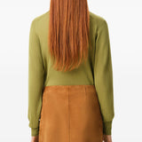 Cardigan Ami de Coeur con ricamo in verde matcha 