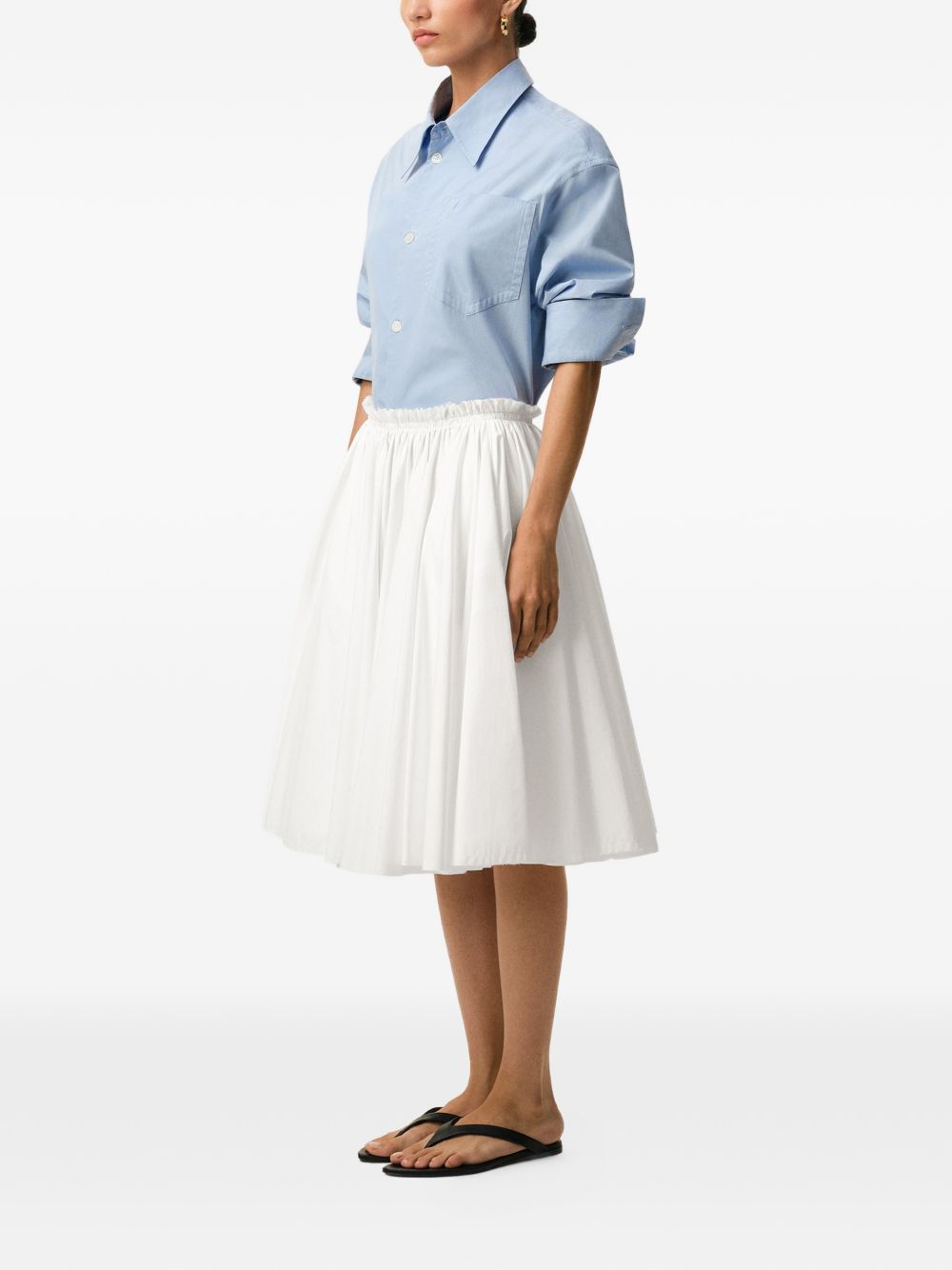 Gonna midi svasata in bianco Ami Paris - donna 