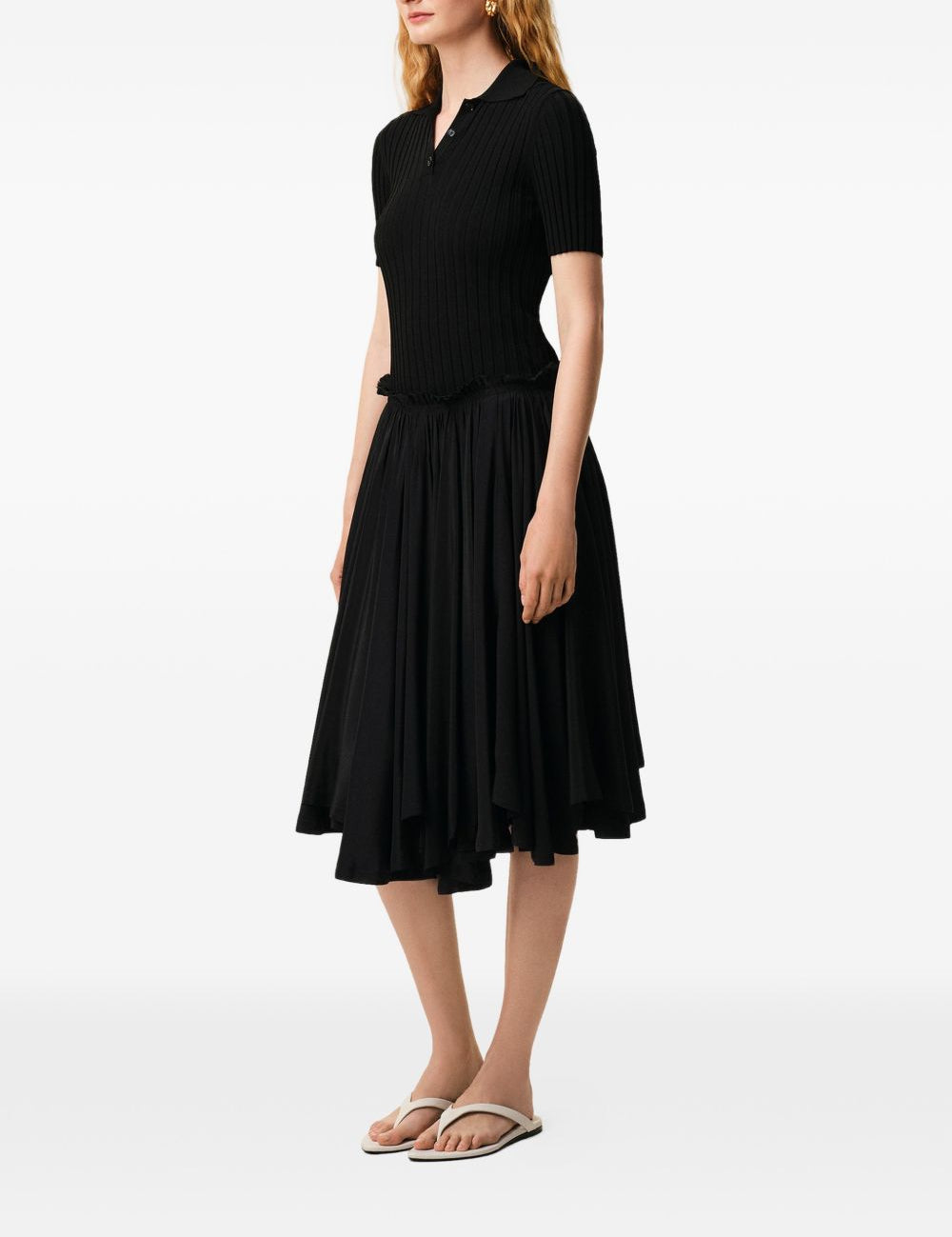 Gonna midi Corolla svasata in nero AMI PARIS - DONNA 