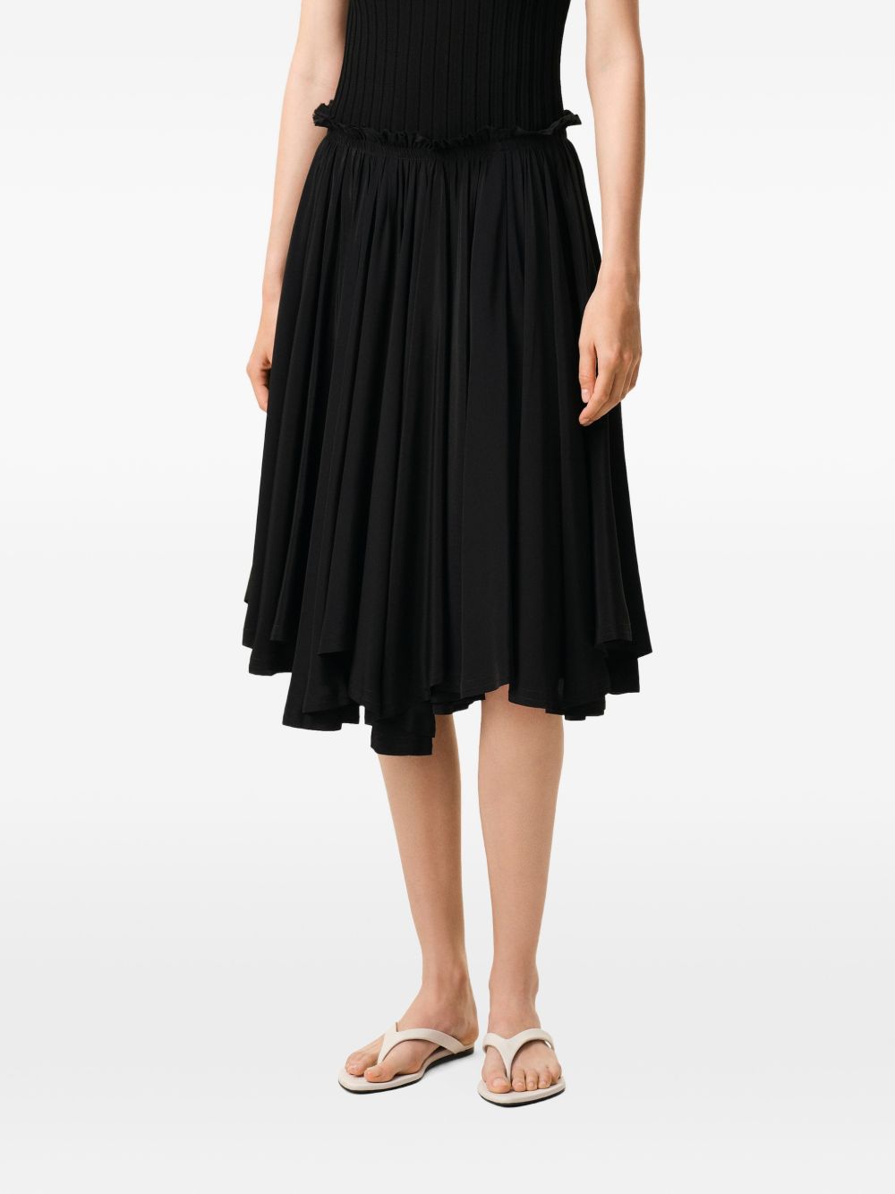 Gonna midi Corolla svasata in nero AMI PARIS - DONNA 