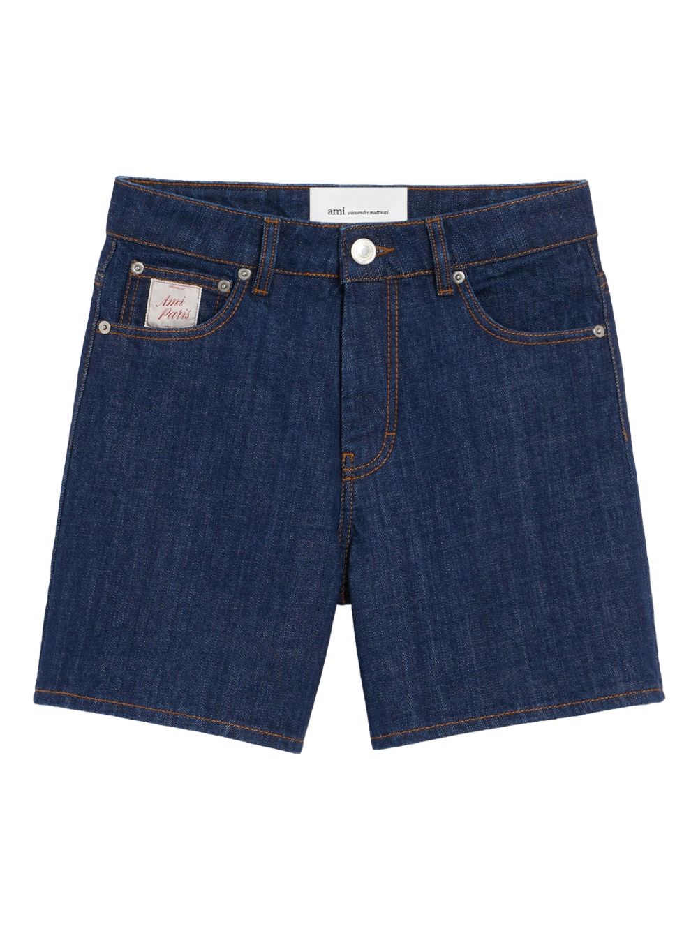 Shorts di jeans a cinque tasche in blu Ami paris - donna 