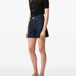Shorts di jeans a cinque tasche in blu Ami paris - donna 