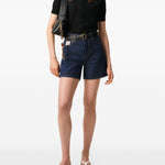 Shorts di jeans a cinque tasche in blu Ami paris - donna 