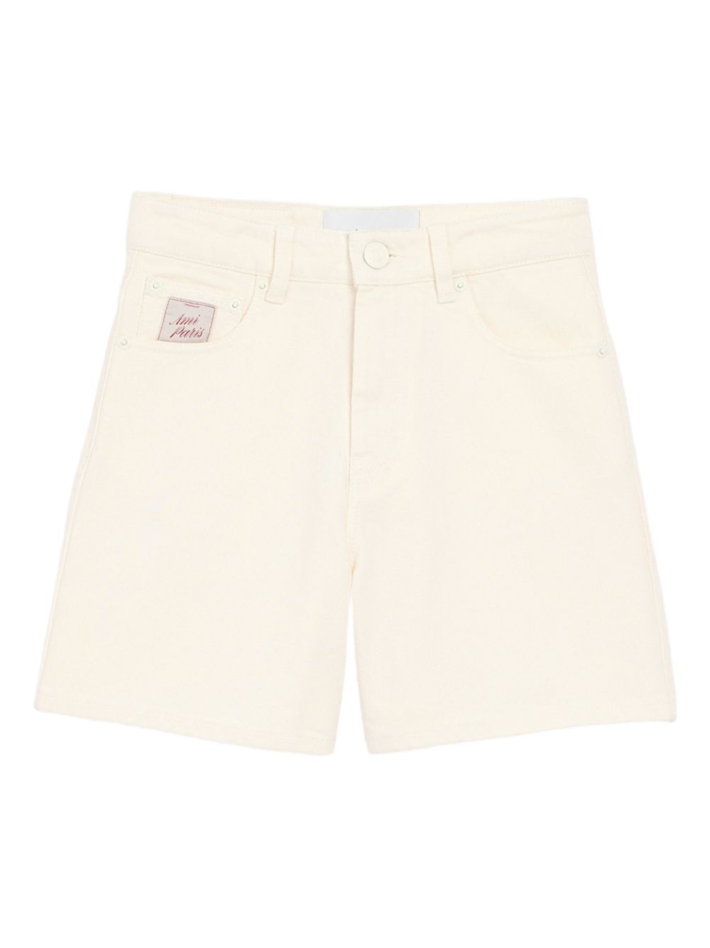 Pantaloncini in jeans di cotone in avorio Ami paris - donna 