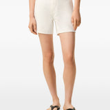 Pantaloncini in jeans di cotone in avorio Ami paris - donna 