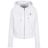 Felpa a maniche lunghe quota in bianco Ami paris - unisex 