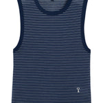 Top a righe in blu 