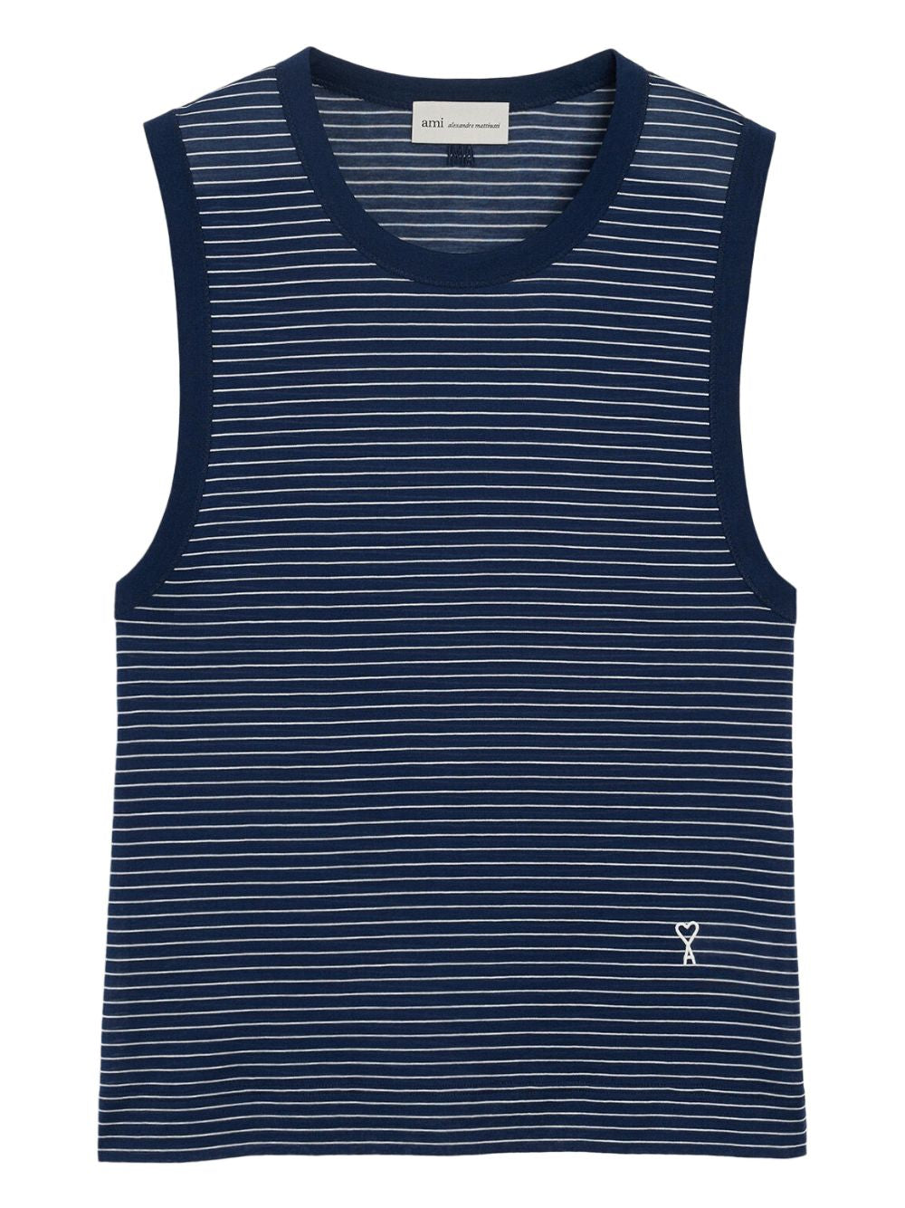 Top a righe in blu 