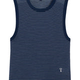 Top a righe in blu 