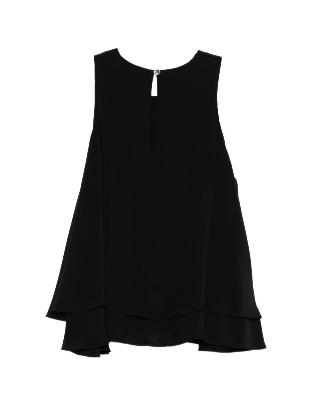 Top con ruchesi in nero 