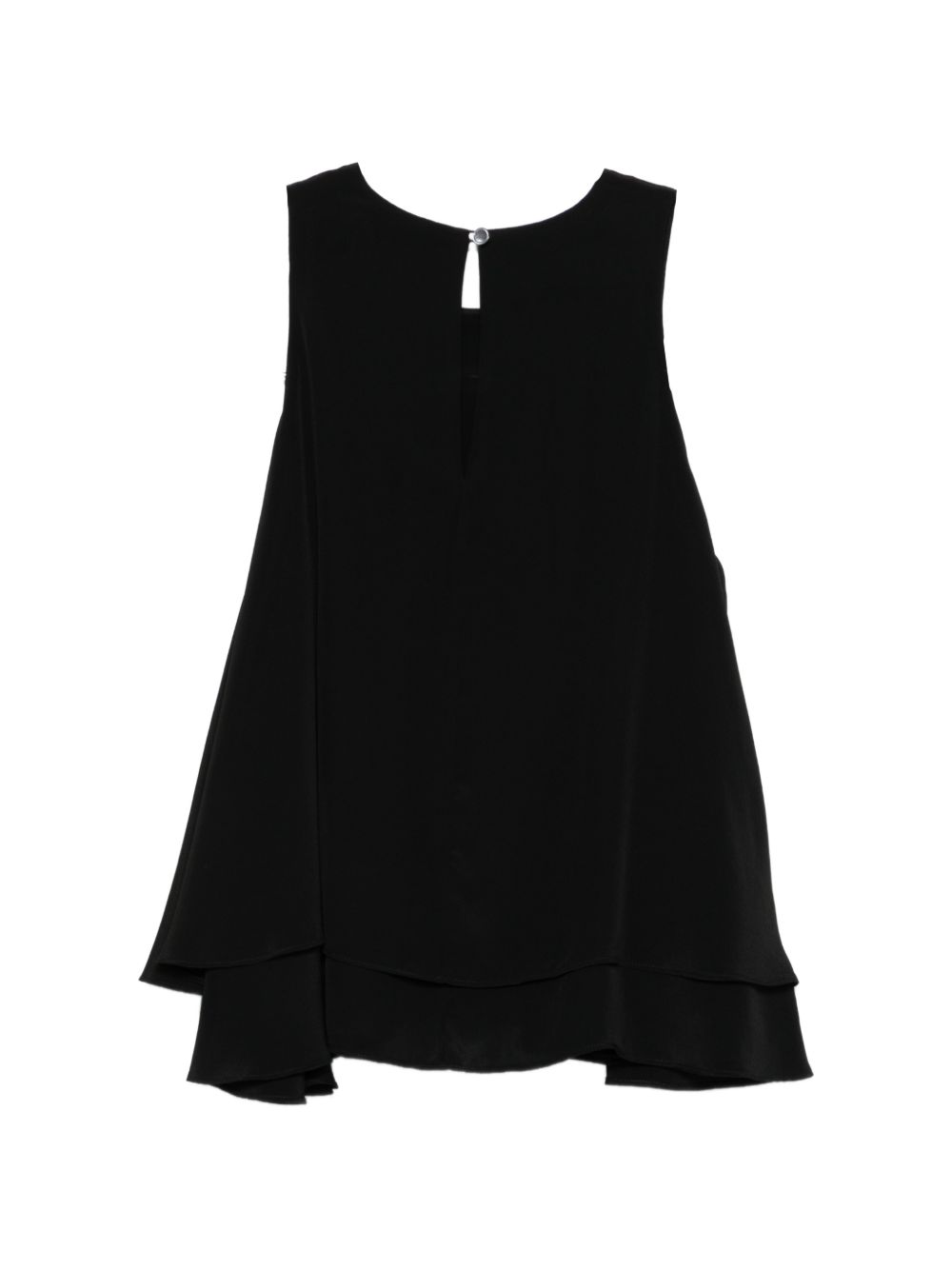 Top con ruchesi in nero 