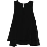 Top con ruchesi in nero 
