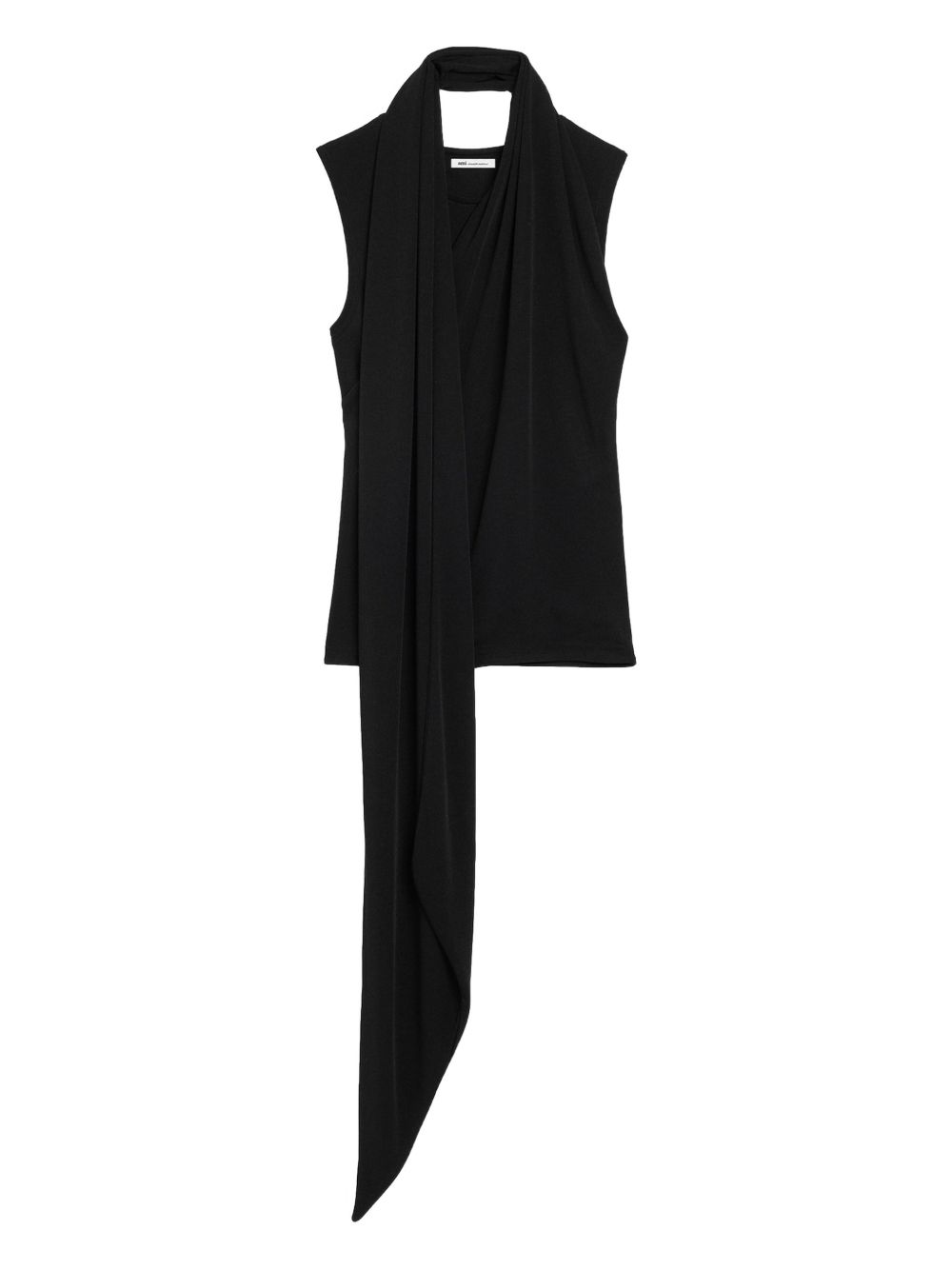 Top Lavalliere con foulard in nero 