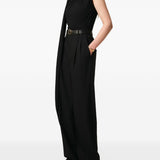 Top Lavalliere con foulard in nero 