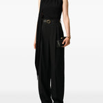 Top Lavalliere con foulard in nero 