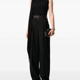 Top Lavalliere con foulard in nero 