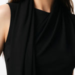 Top Lavalliere con foulard in nero 