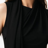Top Lavalliere con foulard in nero 