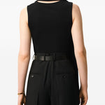 Top Lavalliere con foulard in nero 