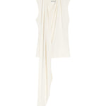 Top Lavalliere con foulard in avorio 