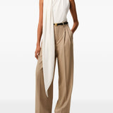 Top Lavalliere con foulard in avorio 