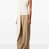 Top Lavalliere con foulard in avorio 