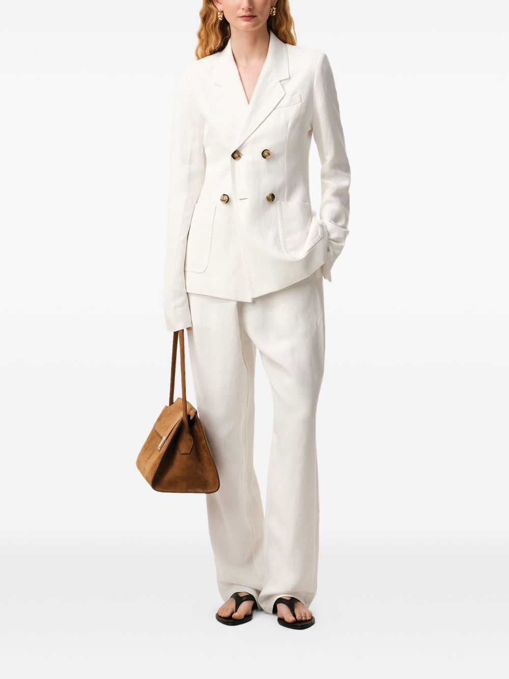PANTALONI CON VITA ELASTICIZZATA IN BIANCO AMI PARIS - DONNA 