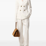 PANTALONI CON VITA ELASTICIZZATA IN BIANCO AMI PARIS - DONNA 