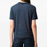 T-shirt Ami de Coeur a righe in blu Ami paris - donna 