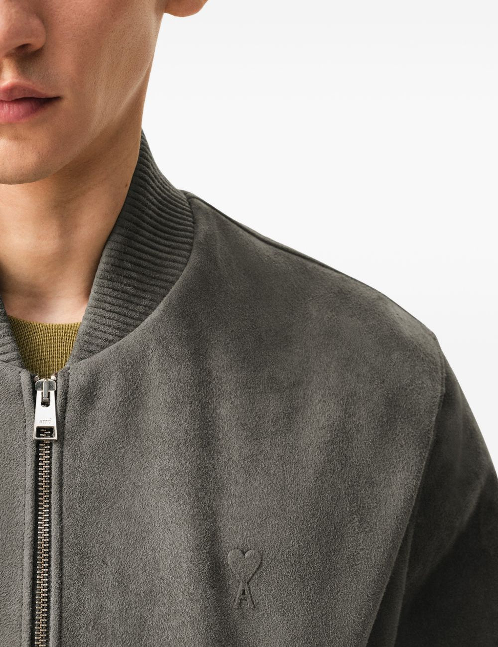 Giacca Ami de Coeur con zip in grigio Ami Paris - uomo 