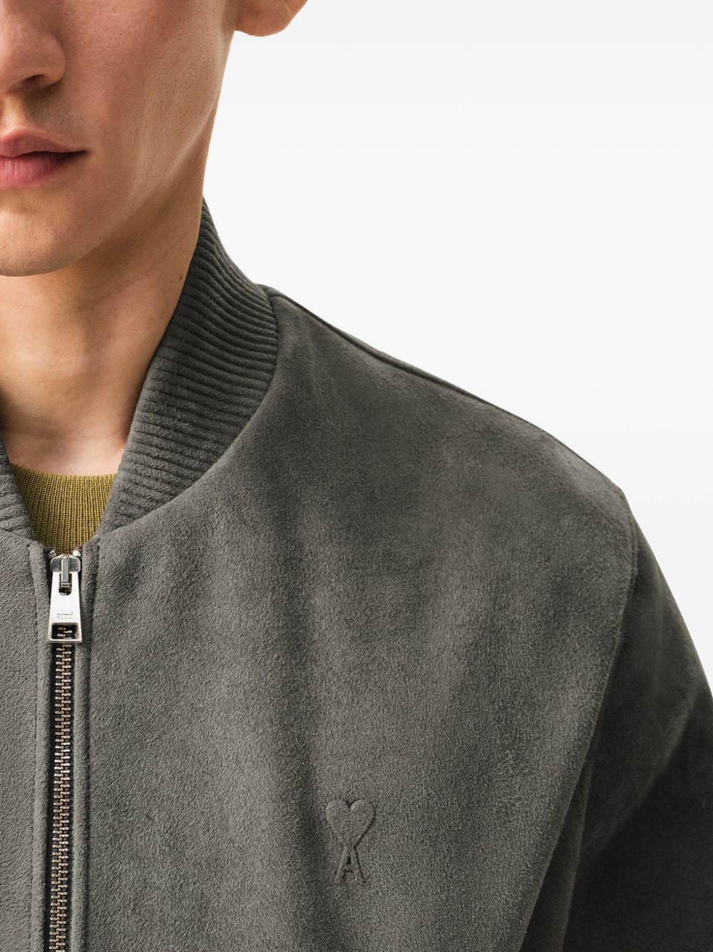 Giacca Ami de Coeur con zip in grigio Ami Paris - uomo 
