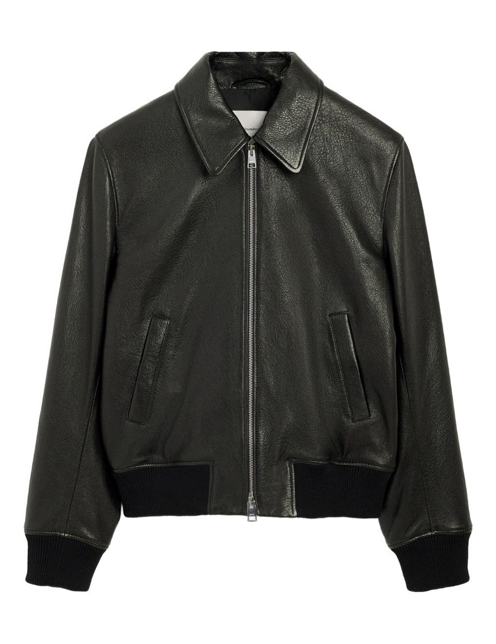 Giacca Ami de Coeur con zip in pelle nero Ami Paris - uomo 