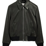 Giacca Ami de Coeur con zip in pelle nero Ami Paris - uomo 