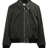 Giacca Ami de Coeur con zip in pelle nero Ami Paris - uomo 