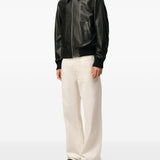 Giacca Ami de Coeur con zip in pelle nero Ami Paris - uomo 