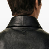 Giacca Ami de Coeur con zip in pelle nero Ami Paris - uomo 