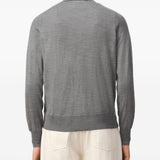Cardigan ricamato in grigio Ami paris - uomo 