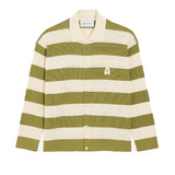 Cardigan a righe ami de coeur in bianco e verde Ami paris - uomo 