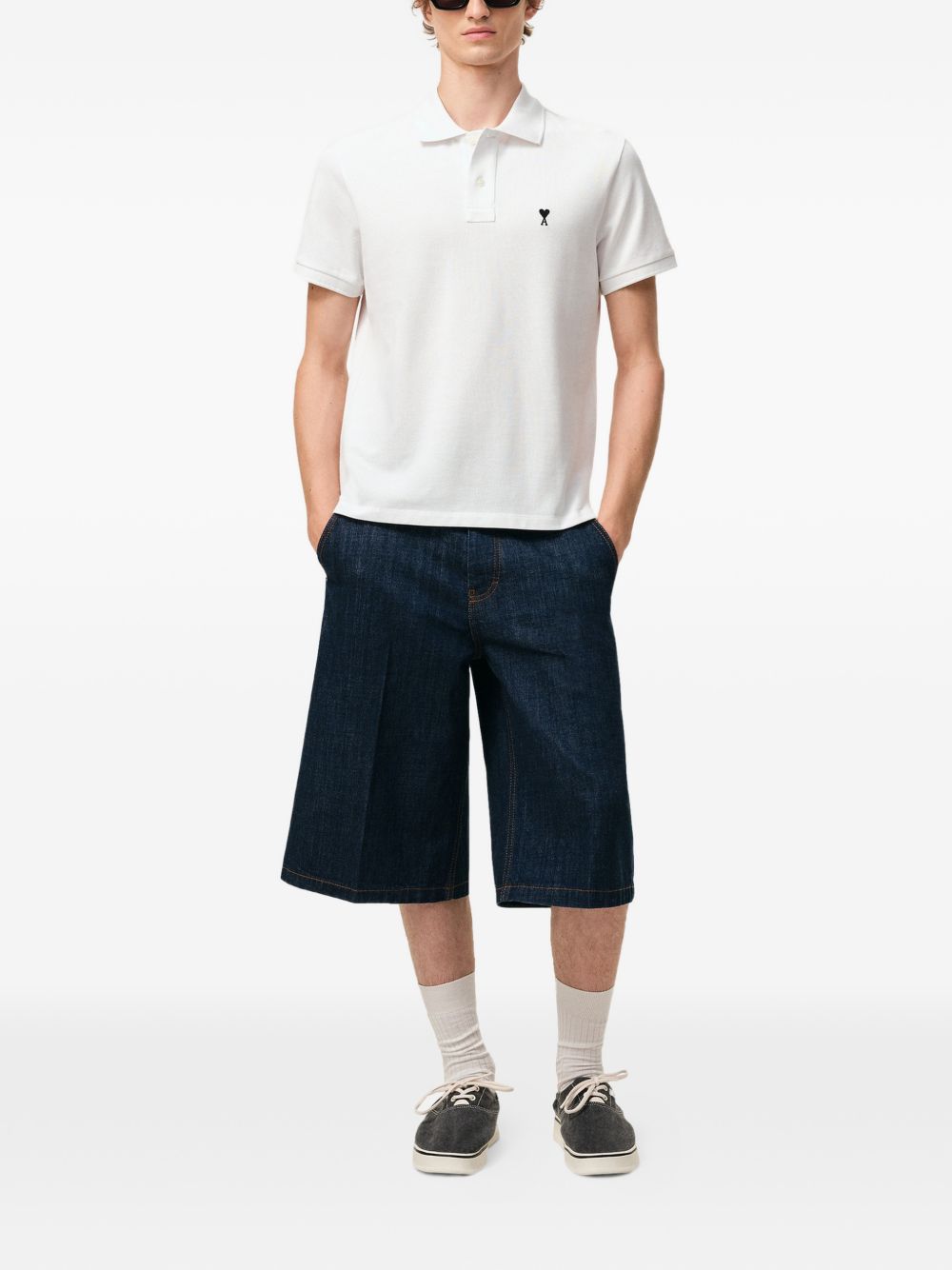 Polo Ami de Coeur in bianco Ami paris - uomo 