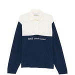 Polo con design color-block in bianco e blu Ami paris - uomo 