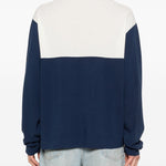 Polo con design color-block in bianco e blu Ami paris - uomo 