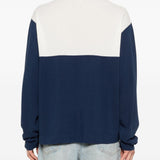 Polo con design color-block in bianco e blu Ami paris - uomo 