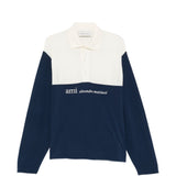 Polo con design color-block in bianco e blu Ami paris - uomo 