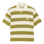 Polo a righe in bianco e verde Ami paris - uomo 